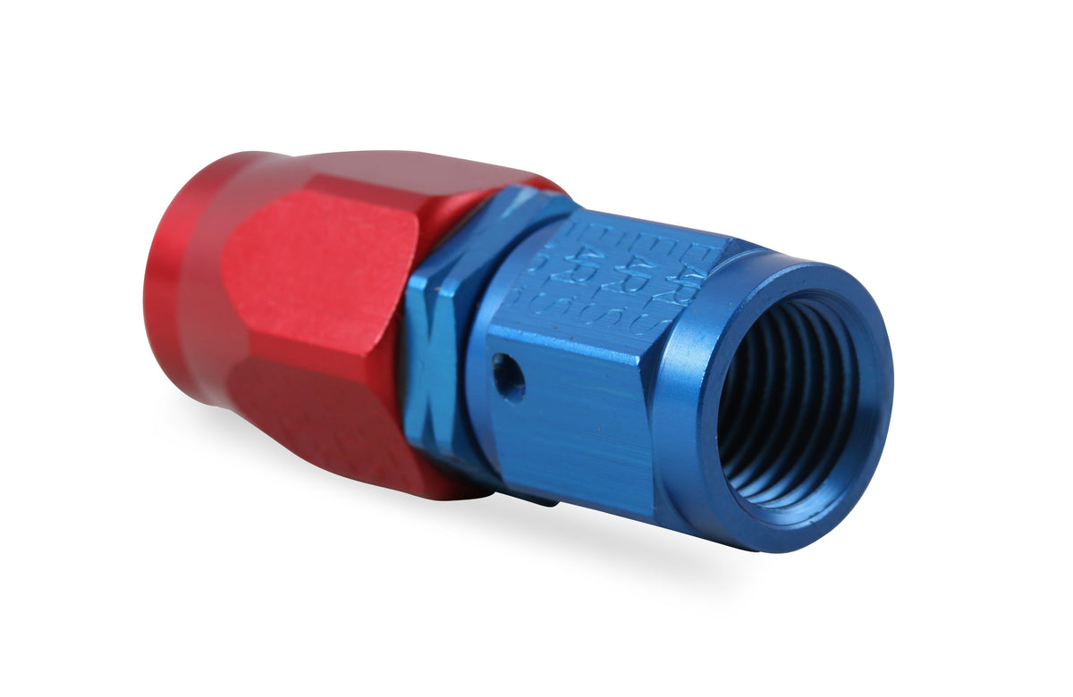 Earls Straight Auto-Fit Hose End AN -4 - Red/Blue