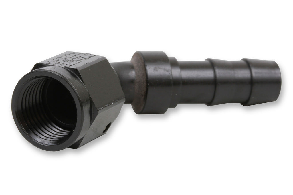 Black Anodized Lightweight Direct Replacement for Brass Push Lock Type Hose Ends.