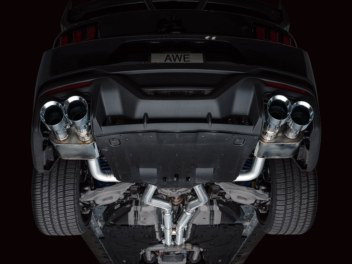 AWE SwitchPath™ Exhaust for S650 Ford Mustang Dark Horse - Quad Chrome Silver Tips