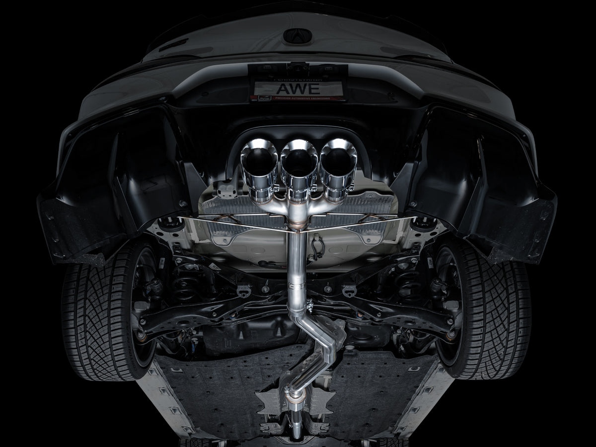 AWE Track Edition Exhaust for DE5 Integra Type-S - Triple Chrome Silver Tips