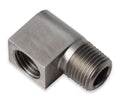 Hardline Adapter - 90 Degree Stainless Steel - 1/8" NPT Male to 3/8"-24 Inverted Flare Female.