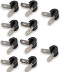 Cushioned Hose Clamp, Fits 1/4" Tube Or Hose O.D., Package Of 10, Aluminum Finish