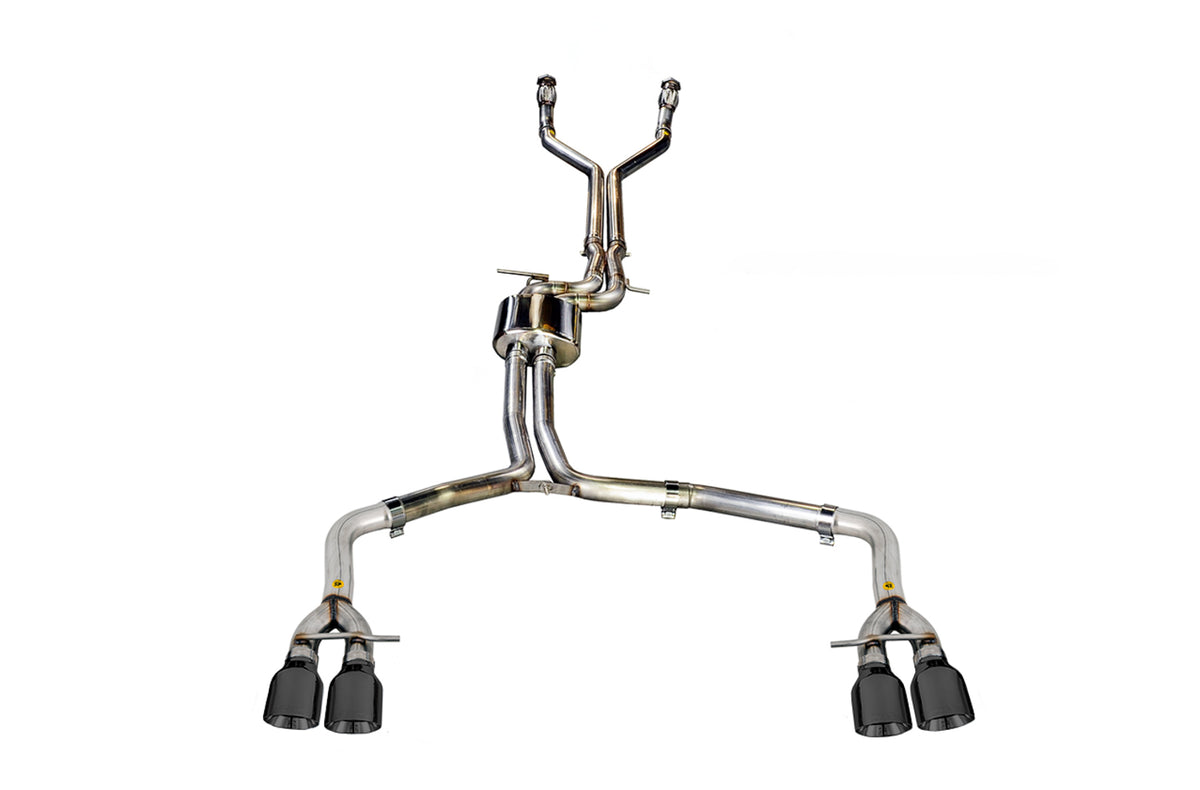 AWE Track Edition Exhaust for Audi C7 S7 4.0T - 4" Diamond Black Tips