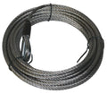 For Warn 1700 DC Winch; 3/16 Inch Diameter x 35 Foot Length; Galvanized Aircraft Wire; Loop on One End and Wire Rope Terminal on Other End