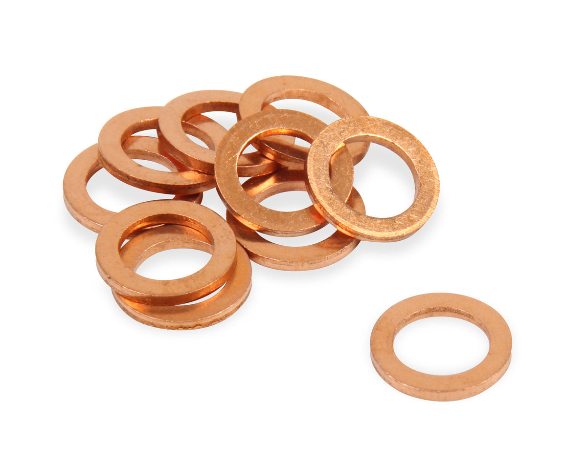 Metric Copper Crush Washer, Fitting Side 10 mm, I.D. 10 mm, Package of 10
