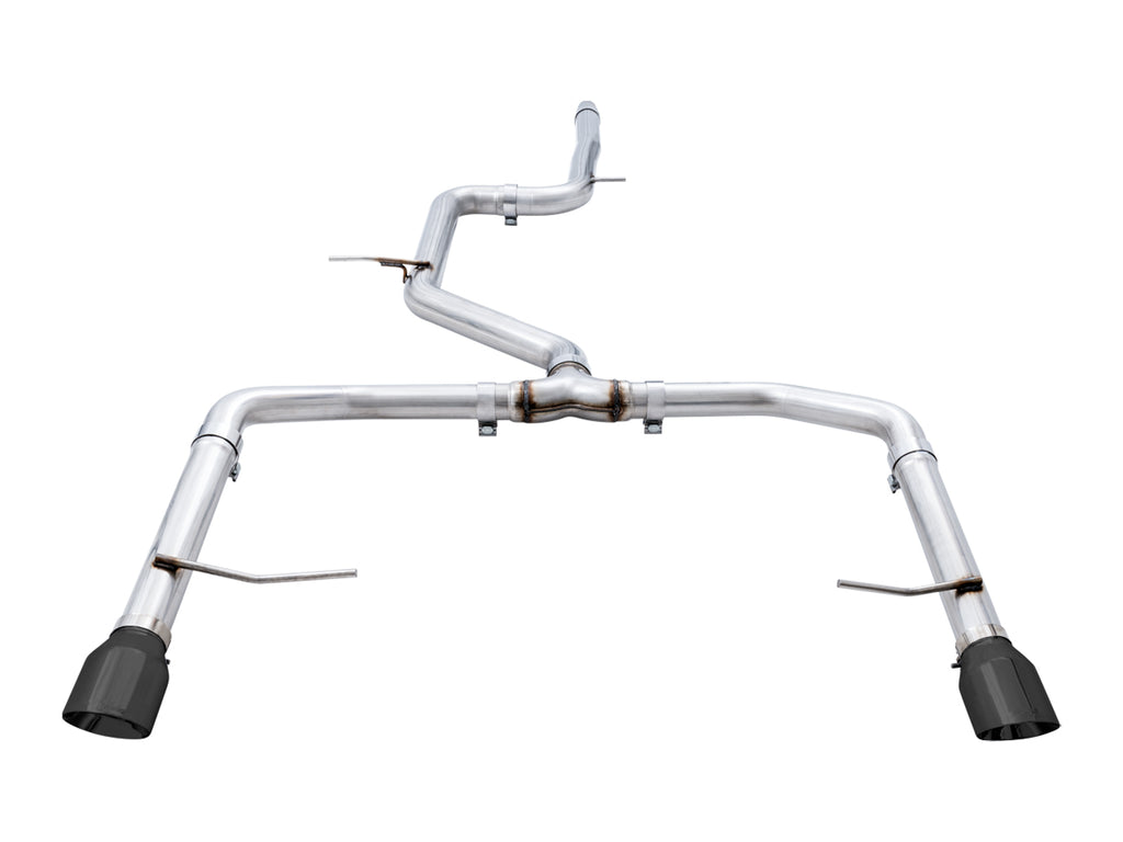 AWE Track Edition Exhaust - Non-Resonated - for MK7 Jetta GLI w/ Stock Downpipe - Diamond Black Tips