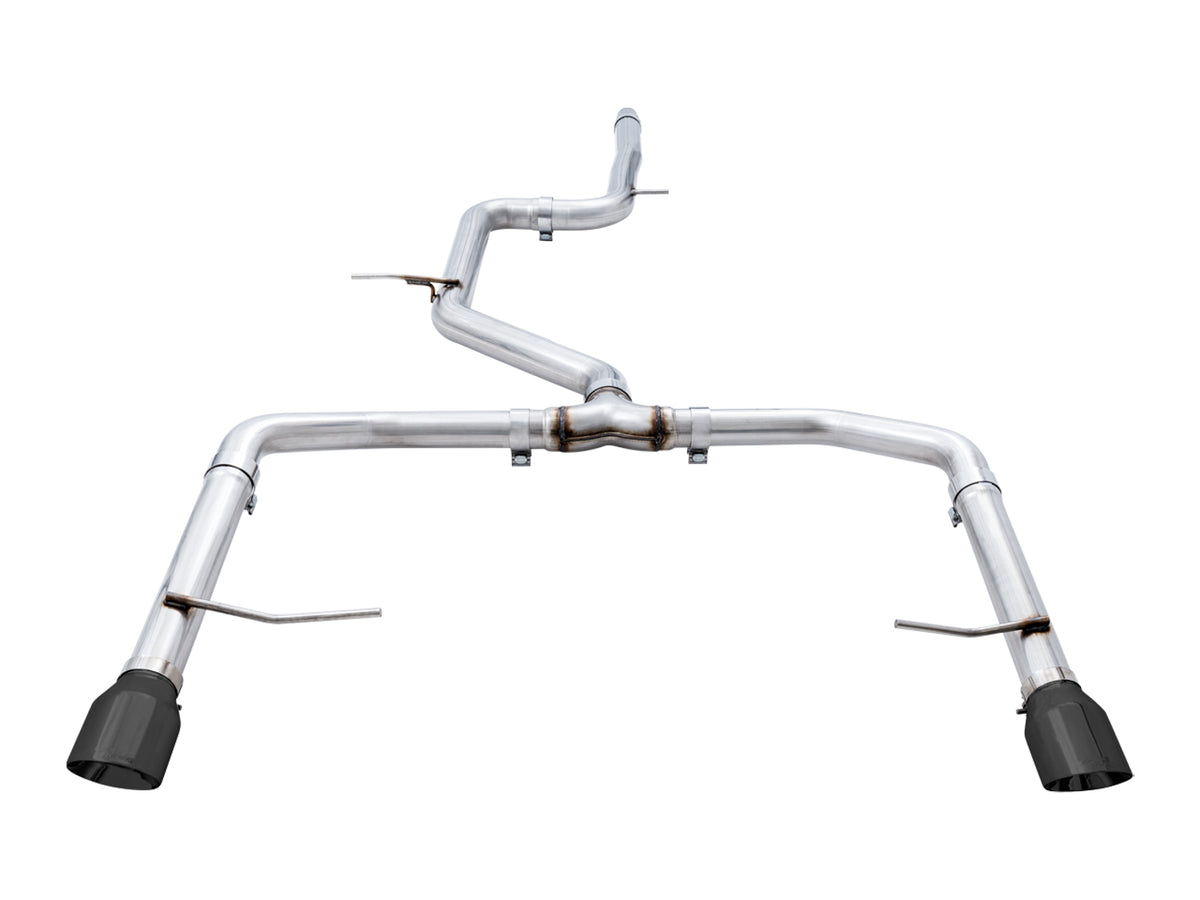 AWE Track Edition Exhaust - Non-Resonated - for MK7 Jetta GLI w/ Stock Downpipe - Diamond Black Tips