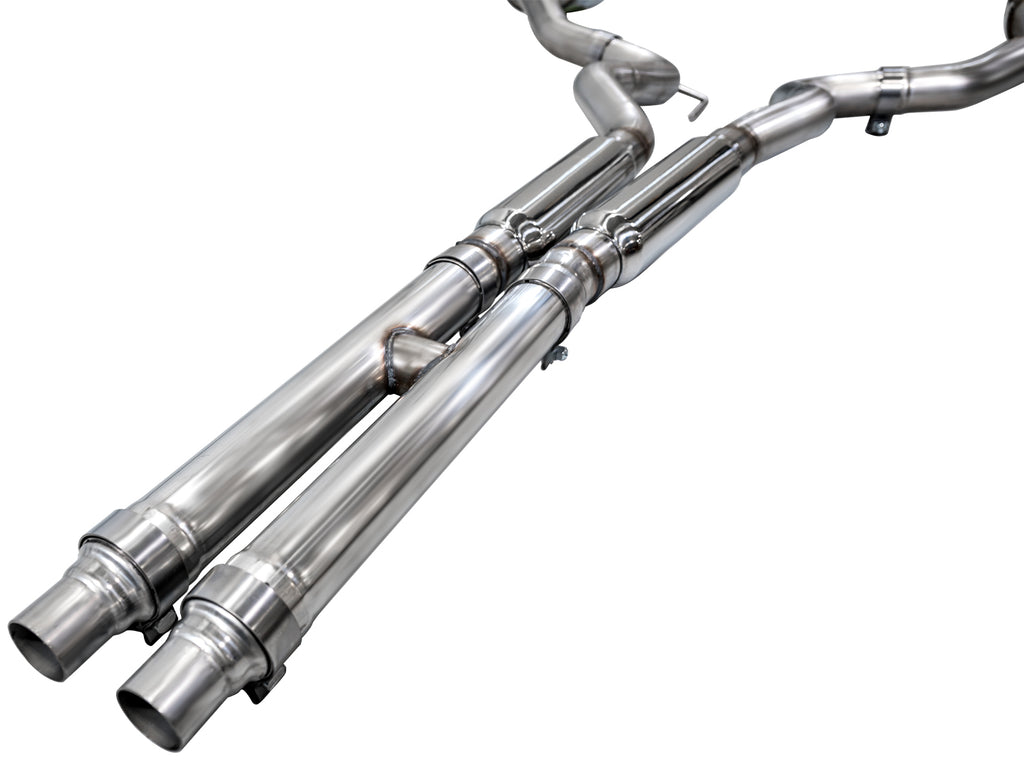 AWE Track Edition Exhaust for S650 Ford Mustang GT Fastback - Dual Chrome Silver Tips