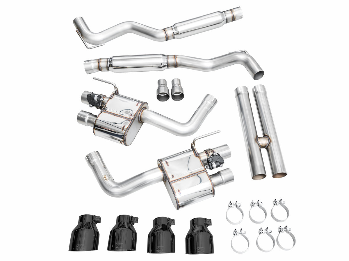 AWE SwitchPath™ Exhaust for S650 Ford Mustang Dark Horse - Quad Diamond Black Tips
