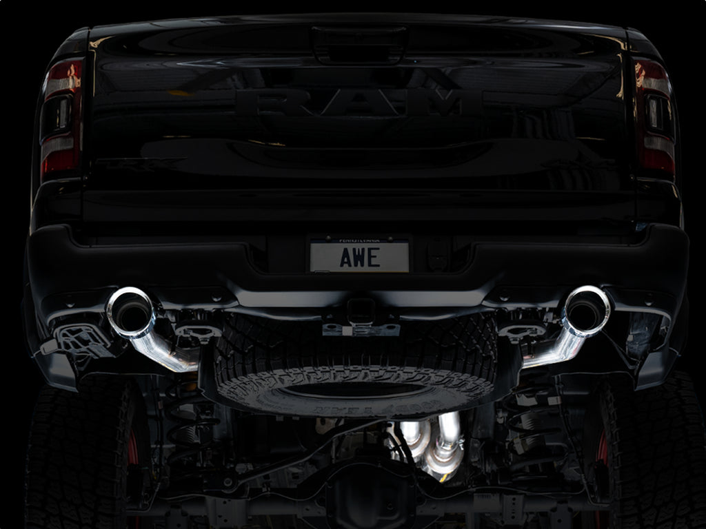 AWE 0FG Catback Exhaust for RAM TRX - 5" Chrome Silver Tips