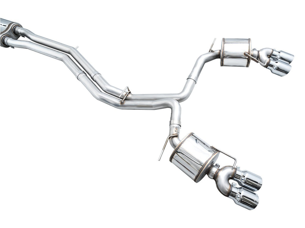 AWE Touring Edition Exhaust for Audi C8 S6/S7 - 4.5" Chrome Silver Tips