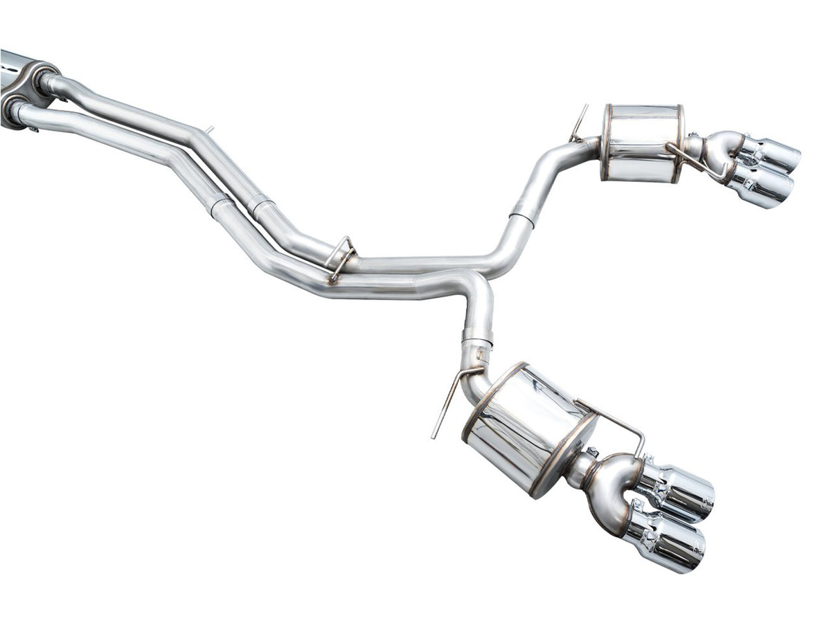 AWE Touring Edition Exhaust for Audi C8 S6/S7 - 4.5" Chrome Silver Tips