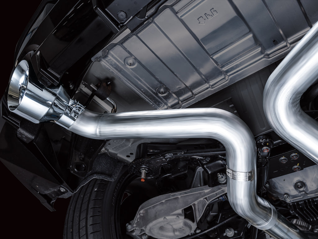 AWE Track Edition Exhaust for Nissan Z - 5” Chrome Silver Tips