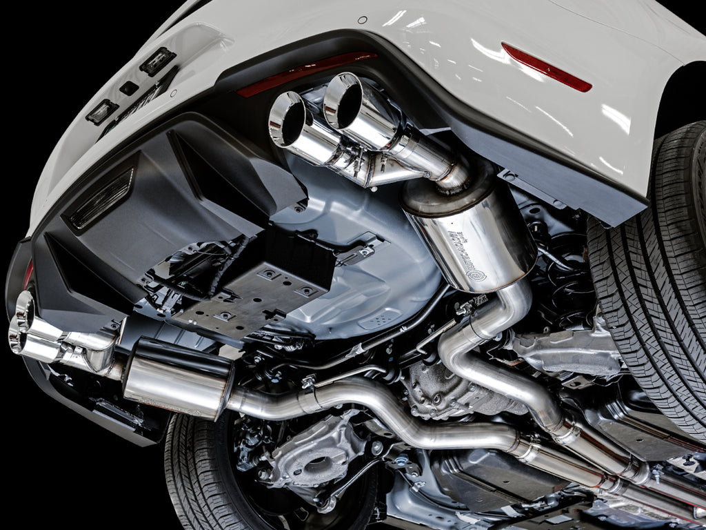 AWE Touring Edition Cat-back Exhaust for the '18-'23 S550 Mustang GT - Quad Chrome Silver Tips