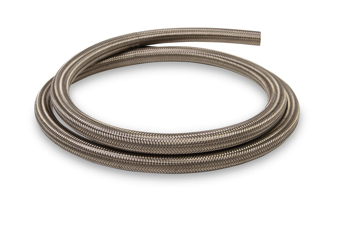 -16 Double-Helix Ribbed PTFE Hose, Stainless Steel Braided, 500 PSI, 20FT