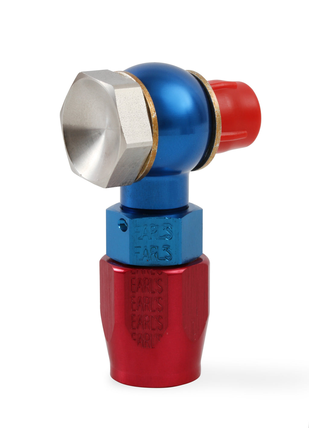 Earls 9/16"-24 Bango Swivel-Seal® Hose End AN -6 Red/Blue