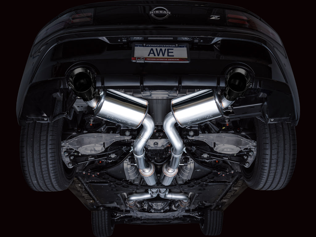 AWE Touring Edition Exhaust for Nissan Z - 5” Diamond Black Tips