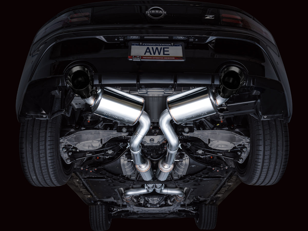 AWE Touring Edition Exhaust for Nissan Z - 5” Diamond Black Tips