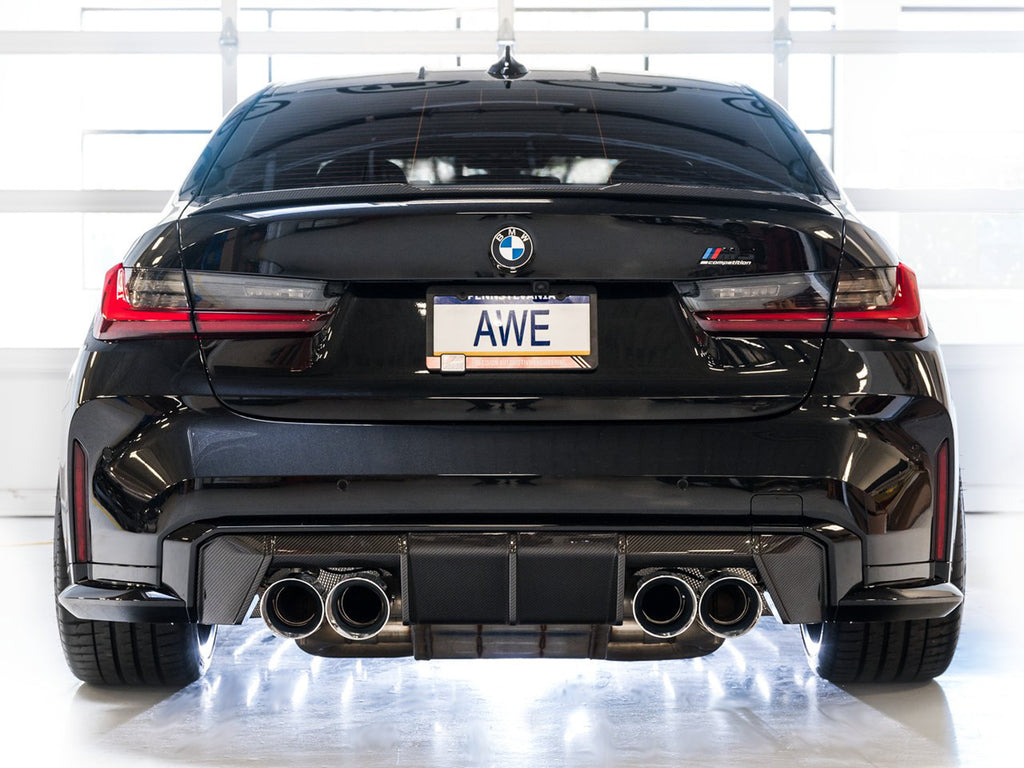 AWE SwitchPath Catback Exhaust for BMW G8X M3/M4 - 4.5" Chrome Silver Tips
