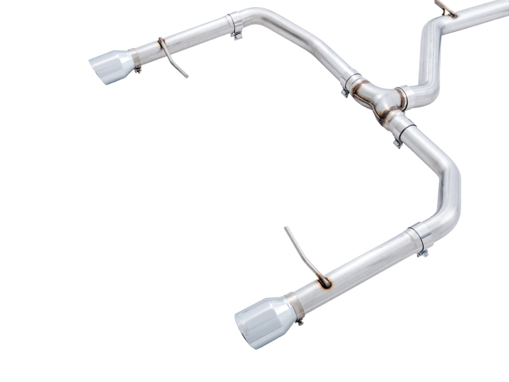 AWE Track Edition Exhaust - Non-Resonated - for MK7 Jetta GLI w/ Stock Downpipe - Chrome Silver Tips