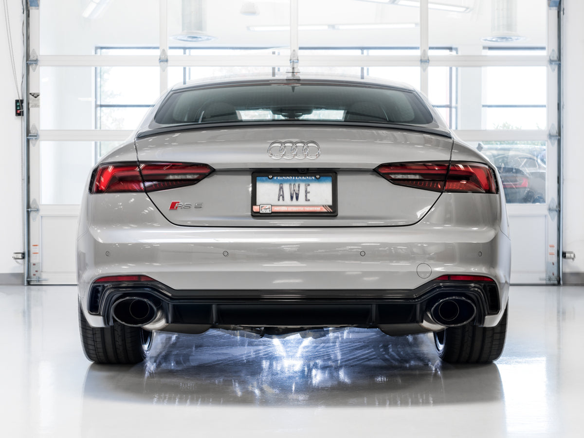 AWE Touring Edition Exhaust for Audi B9 RS 5 Sportback - Diamond Black RS-style Tips