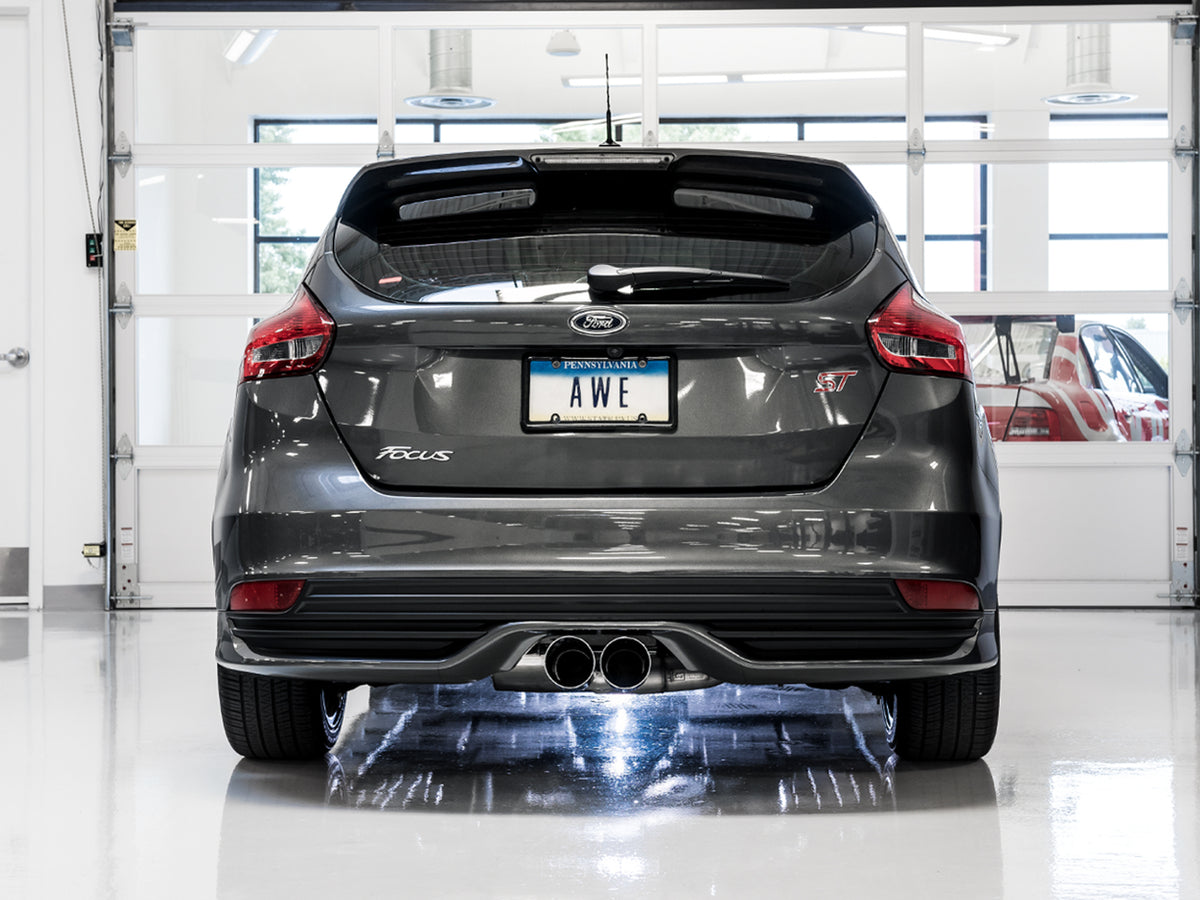 AWE Touring Edition Cat-back Exhaust for Ford Focus ST - Non-Resonated - Chrome Silver Tips