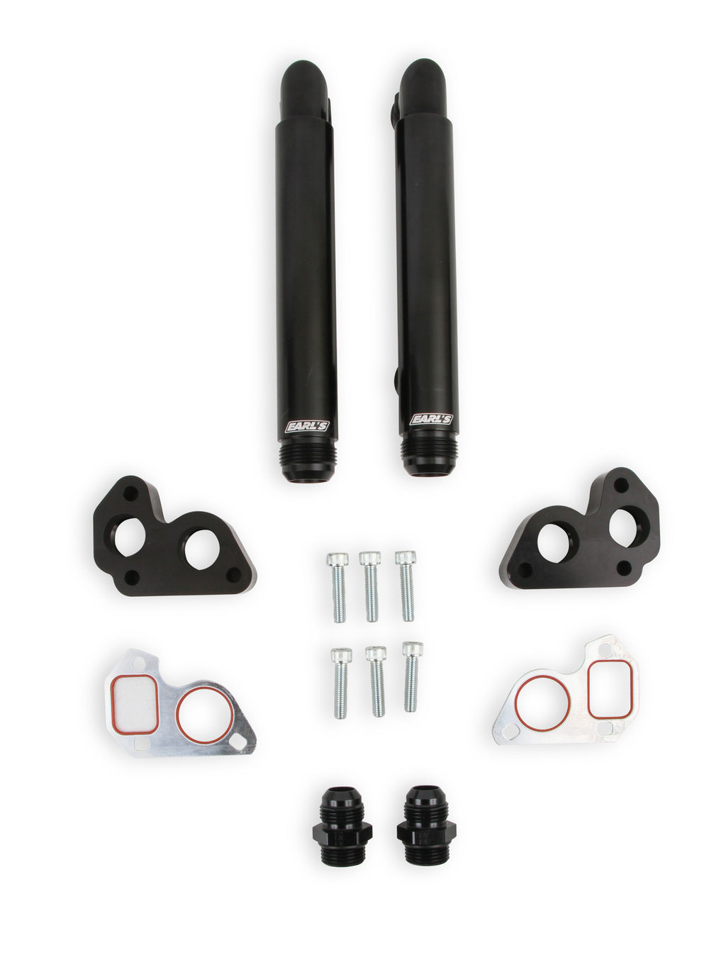 Fits GM LS Series Engines w/ Remote Electric Water Pump, -16 AN Male Inlet & Outlet, Billet Aluminim w/ Black Anodized Finish