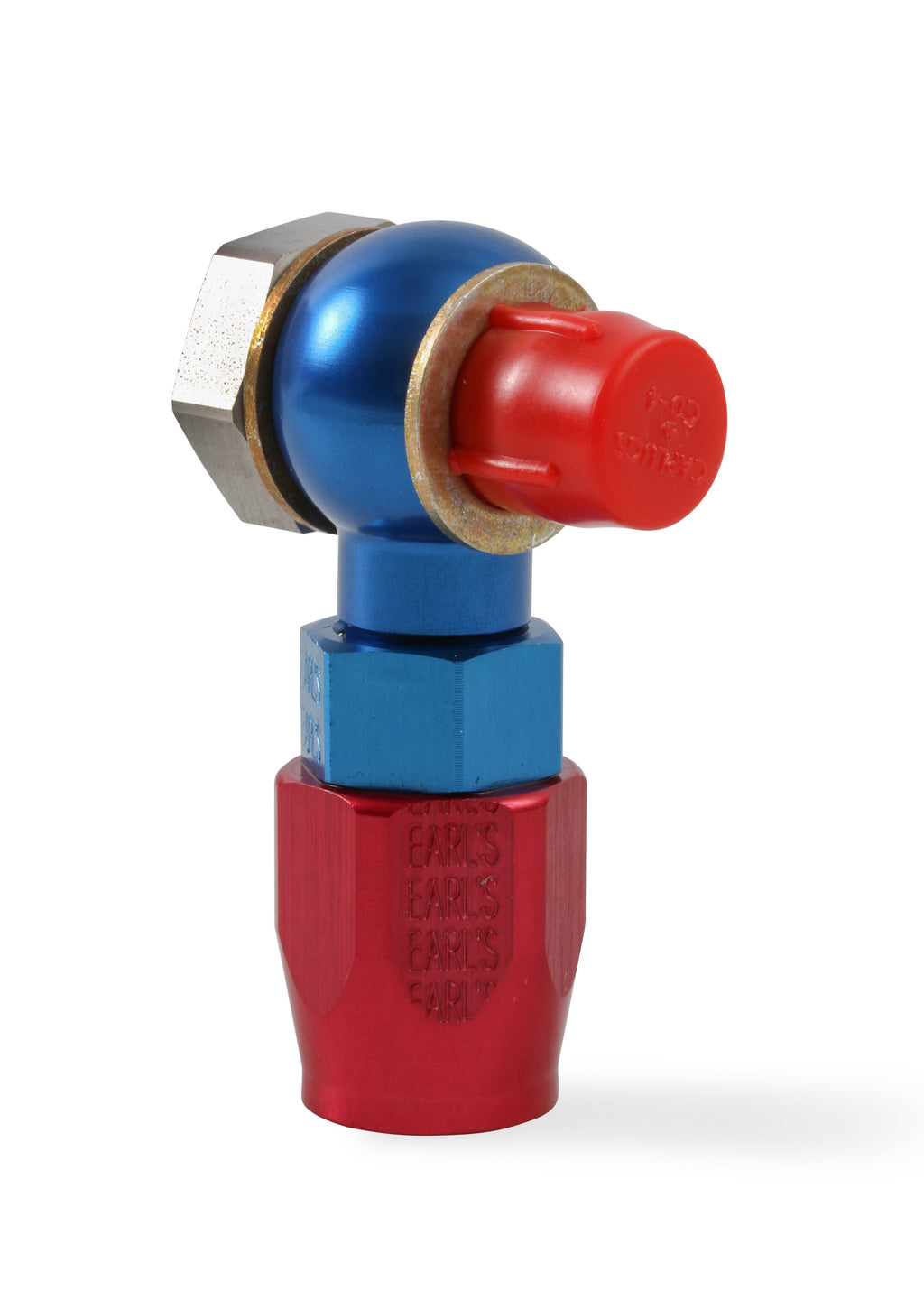 Earls 9/16"-24 Bango Swivel-Seal® Hose End AN -6 Red/Blue