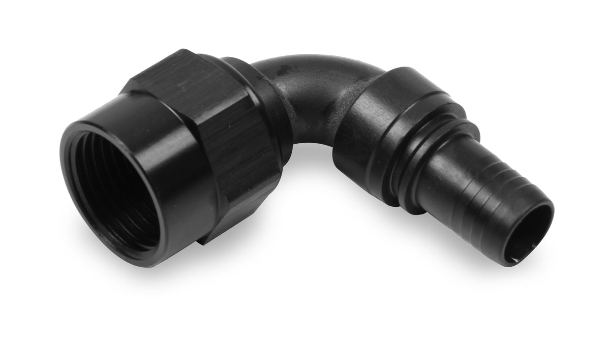 -6 AN Crimp-On (Non-Swivel) 90 Degree Bent Tube Hose-End