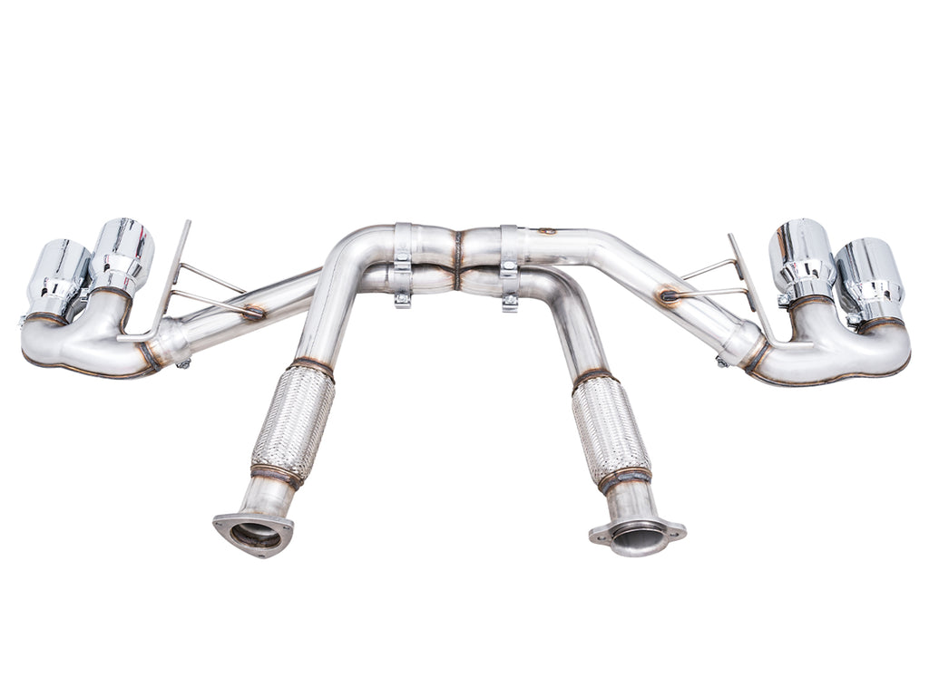 AWE Track Edition Exhaust for C8 Corvette - 4.5" Chrome Silver Tips