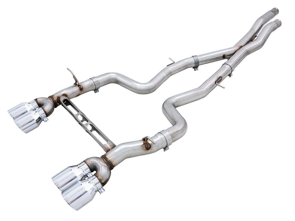 AWE Track Edition Catback Exhaust for BMW F8X M3/M4 - 4" Chrome Silver Tips