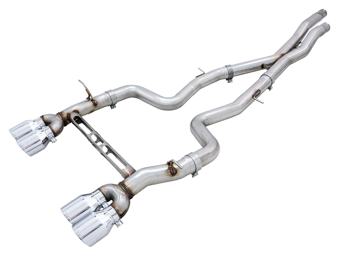 AWE Track Edition Catback Exhaust for BMW F8X M3/M4 - 4" Chrome Silver Tips