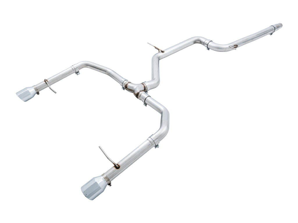 AWE Track Edition Exhaust - Non-Resonated - for MK7 Jetta GLI w/ Stock Downpipe - Chrome Silver Tips