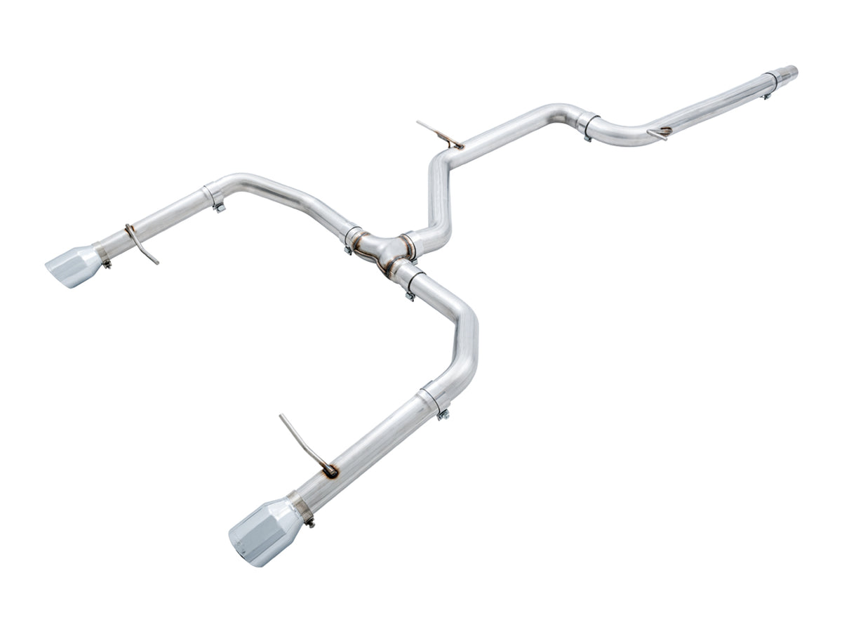 AWE Track Edition Exhaust - Non-Resonated - for MK7 Jetta GLI w/ Stock Downpipe - Chrome Silver Tips