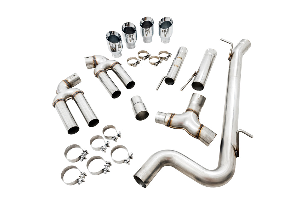 AWE Track Edition Exhaust for Audi 8V S3 - 4" Chrome Silver Tips