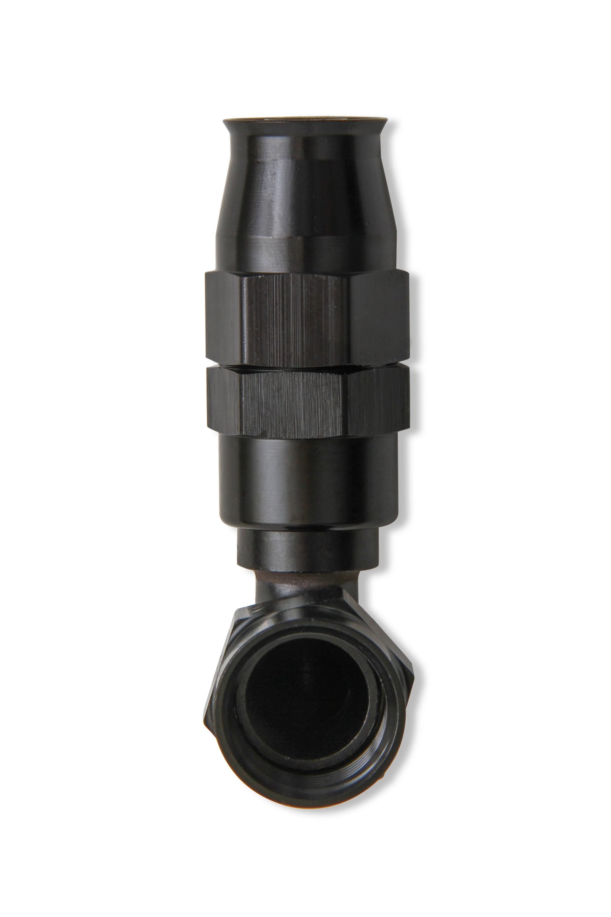 -8 AN Twist-on (Dynamic Swivel) 90 Degree Bent Tube Hose-End