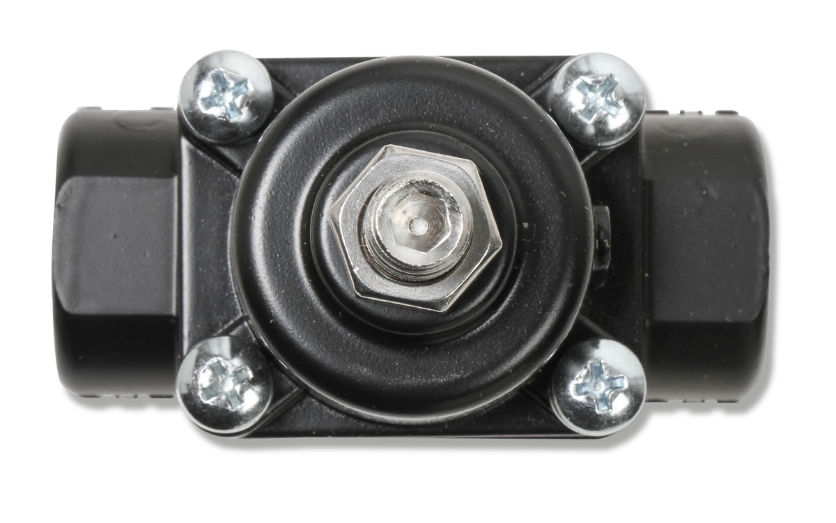 Earl's fuel pressure regulator, Black Finish, 1-4 PSI.  For Weber, Mikuni, O.E.R , SK & Delorto Carbs.