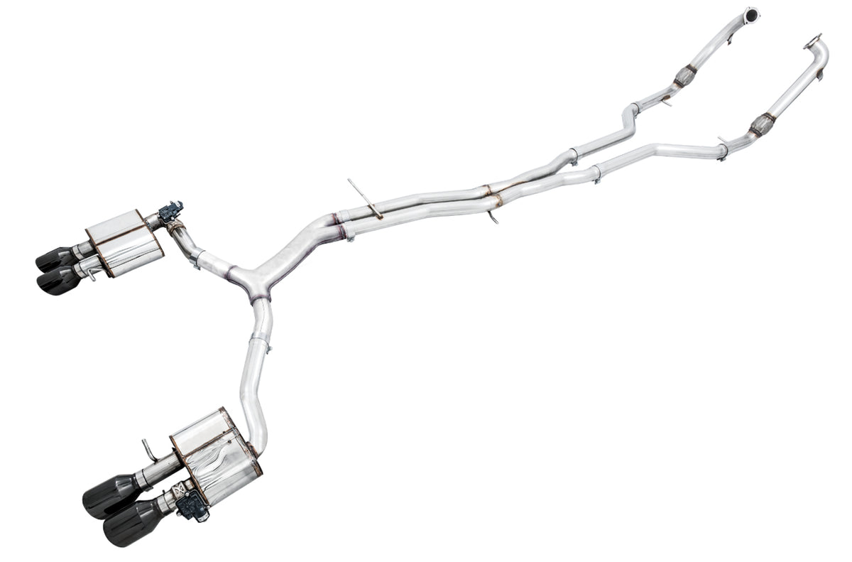 AWE SwitchPath™ Exhaust for Audi B9 S5 Sportback - 4" Diamond Black Tips