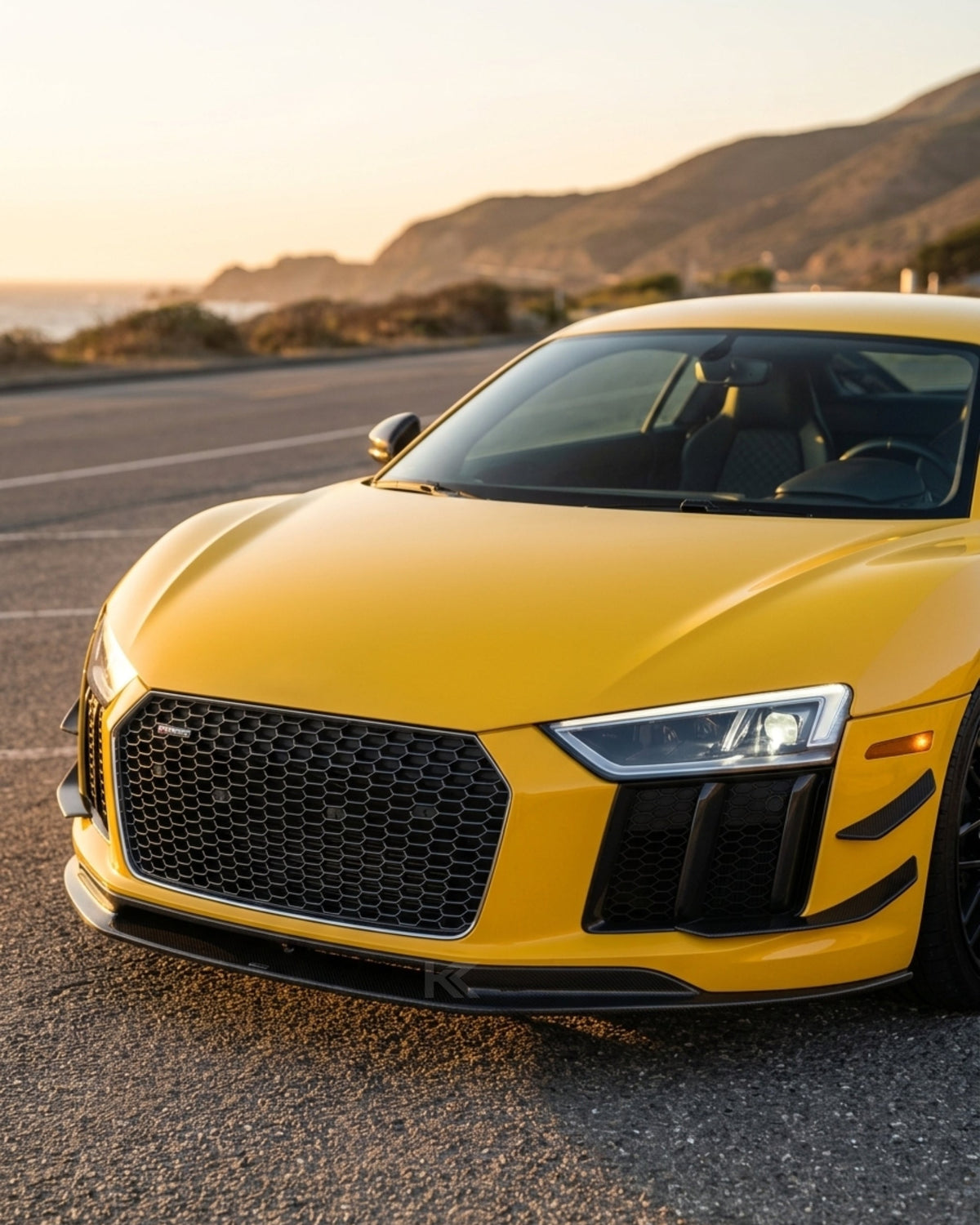 2016–2018 Audi R8 V10 & V10 Plus Coupe V-Design Front Lip Spoiler – Dry Carbon Fiber
