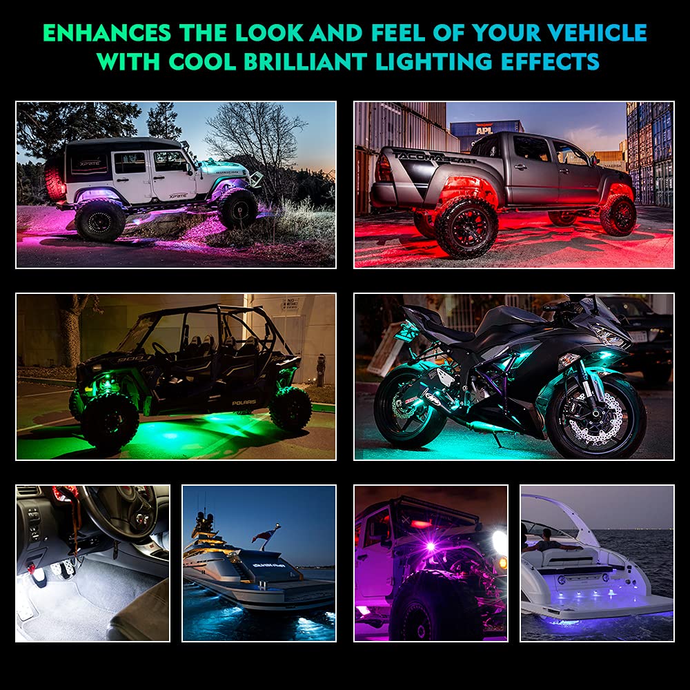 RGB LED Rock Lights with Remote Control & Bluetooth | Discovery Series
