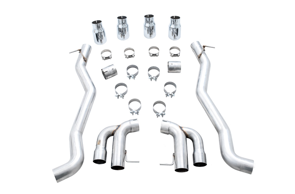AWE Track Edition Axleback Exhaust for BMW F90 M5 - 4" Chrome Silver Tips