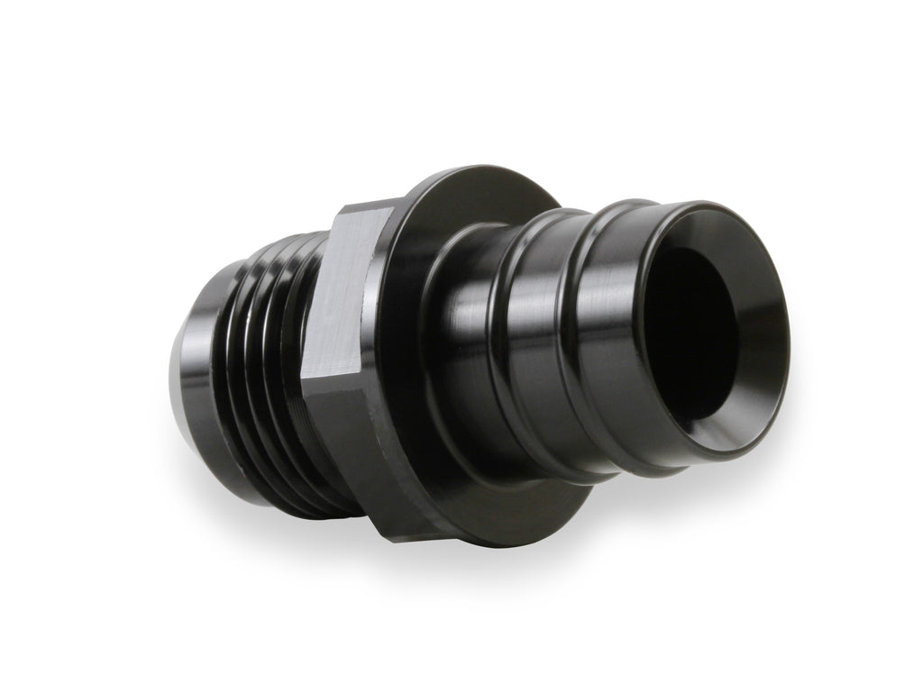 GM LS PCV Fitting -10 AN Male Black Anodized Finish - Fits Many GM OE Valve Covers w/ 3/4" ID on Grommet