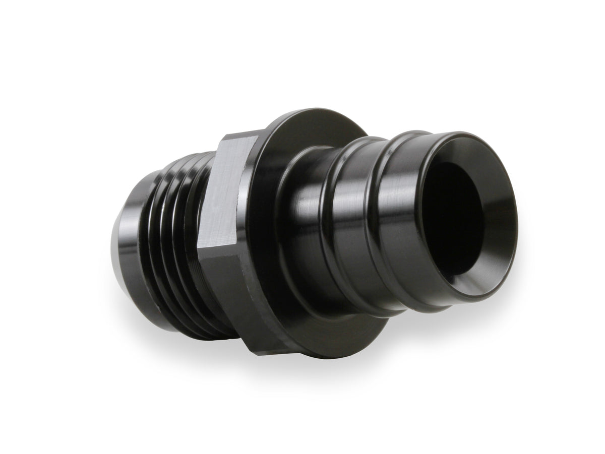 GM LS PCV Fitting -10 AN Male Black Anodized Finish - Fits Many GM OE Valve Covers w/ 3/4" ID on Grommet