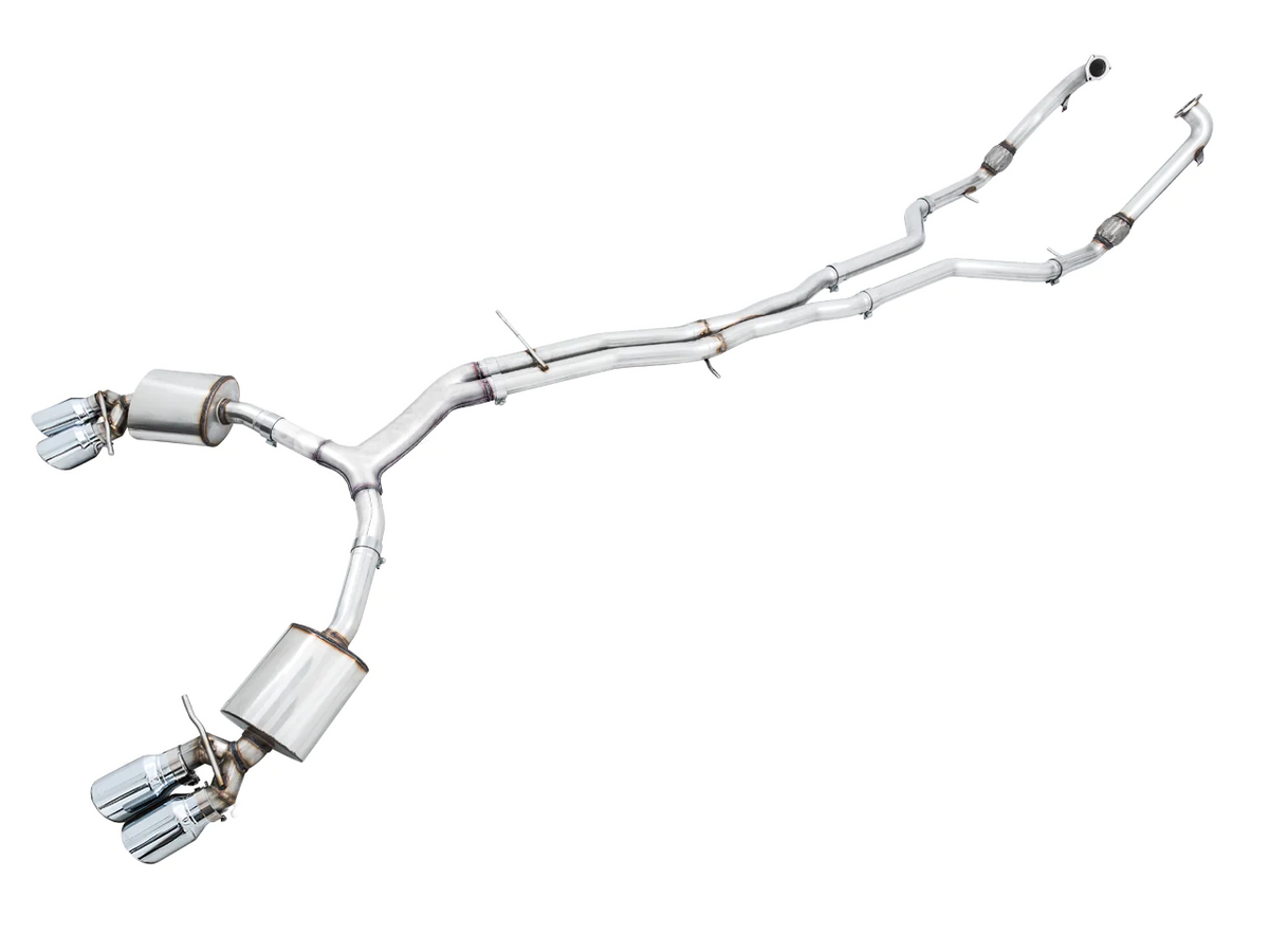 AWE Touring Edition Exhaust for Audi B9 S5 Sportback - 4" Chrome Silver Tips