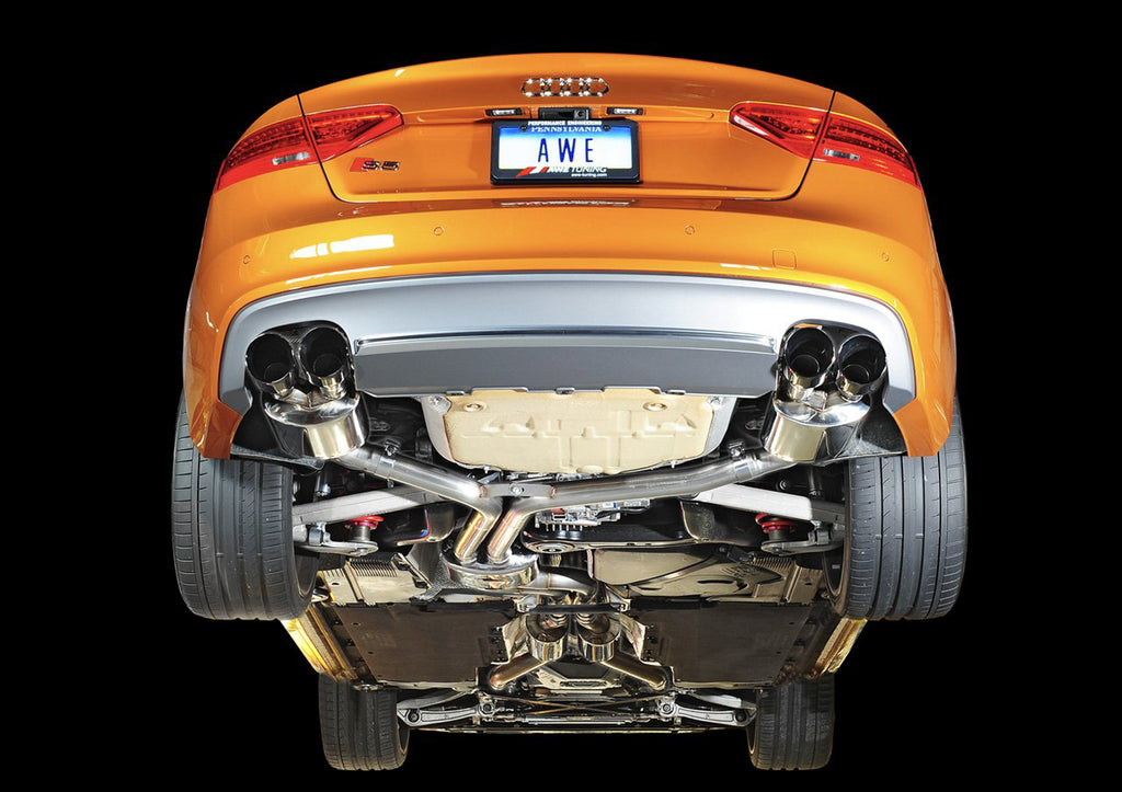 AWE Touring Edition Exhaust for Audi S5 3.0T - 3.5" Diamond Black Tips