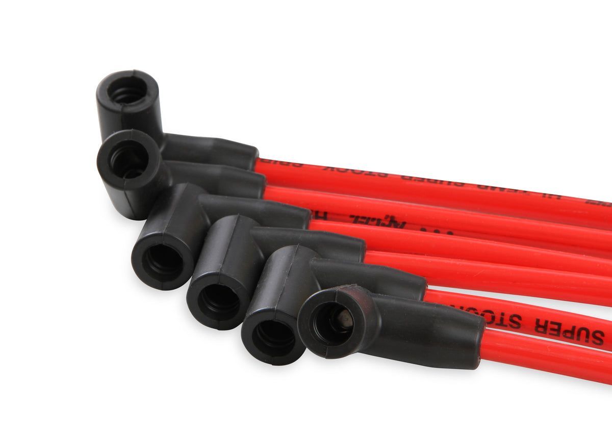 Spark Plug Wire Set - Super Stock Spiral Core 8mm - Jeep L6 - Red - These 8mm custom fit Super Stock spiral core spark plug wires fit select Jeep L6 applications.
