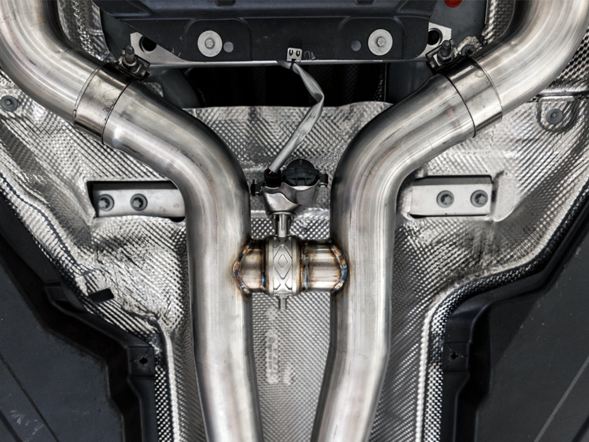 AWE Track Edition Exhaust System for '19-'21 Mercedes-Benz W205 AMG C63/S Sedan (no tips)