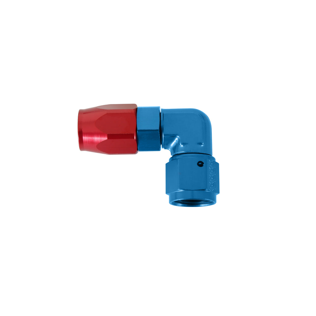 Earls 90 Degree Swivel-Seal® Hose End AN -8 - Red/Blue