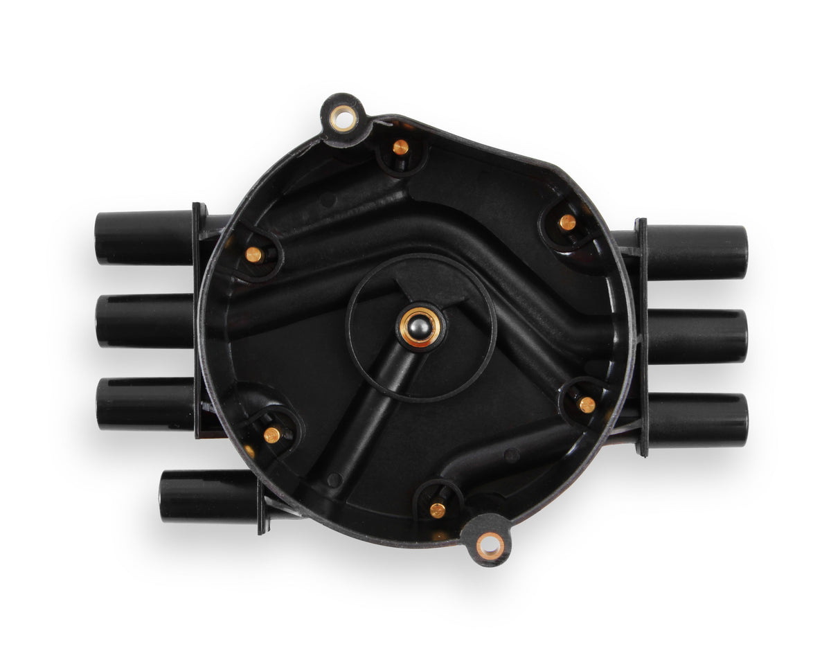 Distributor Cap - Chevy / GMC Vortec - V6 - Socket Style - Crab - Black - 120142 distributor cap is a crab style black cap that fits Chevy / GMC VORTEC V6.