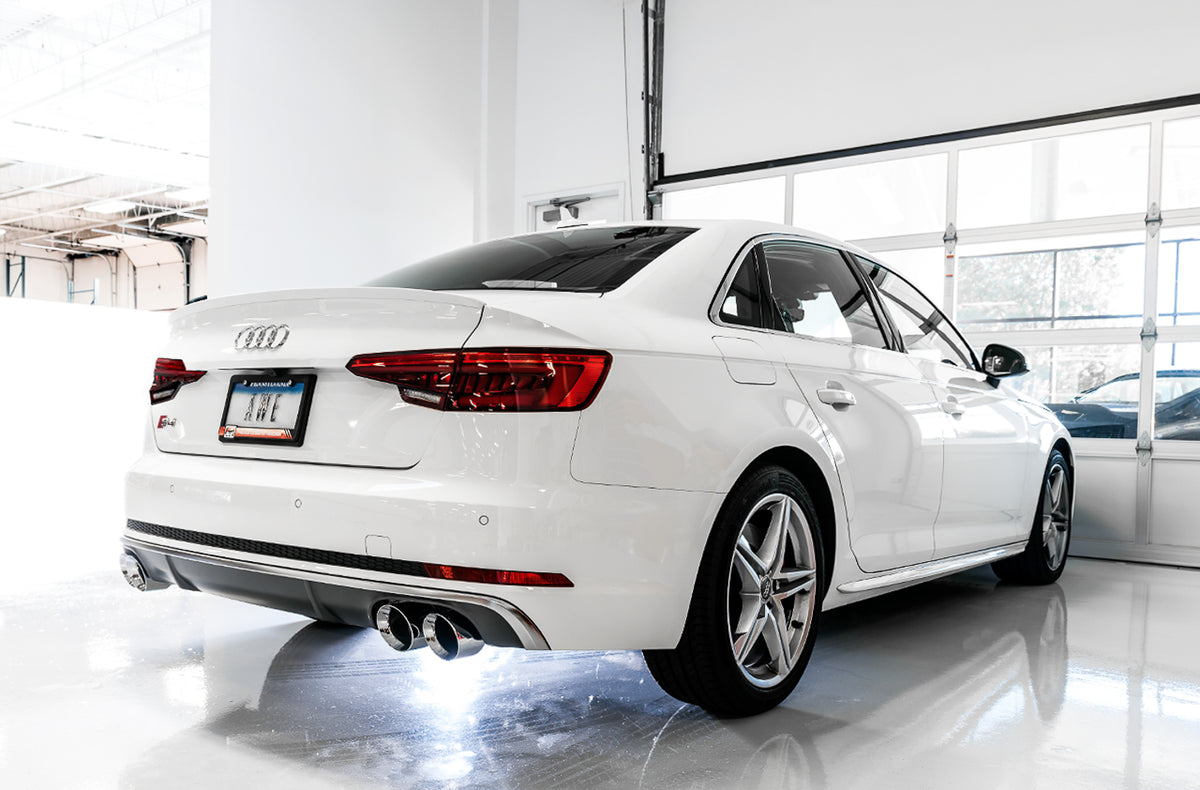 AWE Track Edition Exhaust for Audi B9 S5 Sportback - 4" Diamond Black Tips